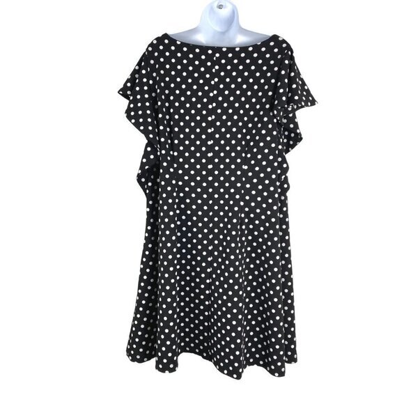 Lane Bryant Dress Women's Size 18/20 Polka Dot Black White‎ Polyester Blend - Picture 6 of 10